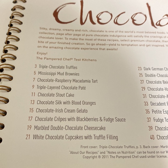 Chocolate Pampered Chef Recipe Book! - Picture 6 of 10